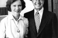 Photo of President Jimmy Carter and his wife Rosalynn. Rosalynn visited Garland in 1978 to dedicate the square.