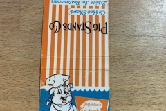 Pig Stands Company orange and blue matchbook.