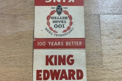 King Edward Cigars red and white matchbook. Manufactured in their 100th year, which was 1961. King Edward Cigars red and white matchbook. Manufactured in their 100th year, which was 1961.  King Edward Cigars red and white matchbook. Manufactured in their 100th year, which was 1961.