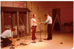 TV taping of live shows at Storer Cable. In center - I.G. Shelton