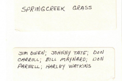 Springcreek Grass Country Western band 1970's