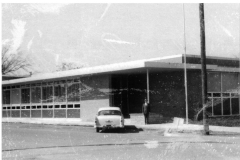 J.D. Wheeler stands outside the recently completed Garland Post Office 1958