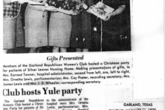 Mable Wheeler, right, an officer in the Garland Republican Women's Club, December 1970