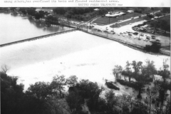 Aerial View of spillway at White Rock Lake Dam after torrential rains