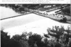 Aerial View of spillway at White Rock Lake Dam after torrential rains