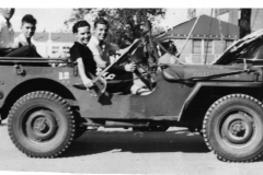Garland High School students in a jeep 1946