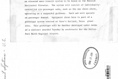 Varo Inc elevated mass transit system Monocab Horizontal Elevator.