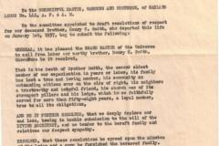 Resolution of Respect of the Masonic Lodge on the death of Henry C. Smith