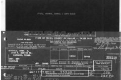 Insurance update, Tax Collector's Notice, Tax Receipt for Dr.Speegle 1955