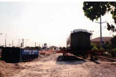 Moving the railway car in 2013.