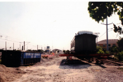 Moving the railway car in 2013.