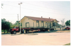The moving of the Santa Fe Depot from Museum Plaza