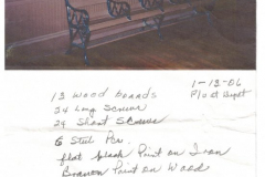Picture of and notes about the original Santa Fe benches in the Landmark Museum