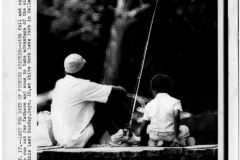 Father and son at White Rock Lake Sept. 16, 1973