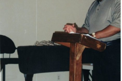 Rev. James William Culp, Sr, (center) at Ebenezer Baptist Church in Austin, TX, 09/13/2000