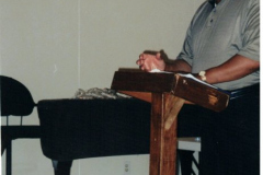 Rev. James William Culp, Sr, (center) at Ebenezer Baptist Church in Austin, TX, 09/13/2000
