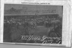 Garland Daily News newspaper supplement celebrating Williams Funeral Directors' 100th Anniversary in 1985