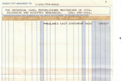 Envelope, bank statement and price information sheet from RepublicBank Garland