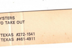Matchbook from Cajun Catfish family style seafood restaurant