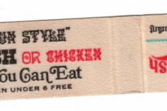 Matchbook from Cajun Catfish family style seafood restaurant