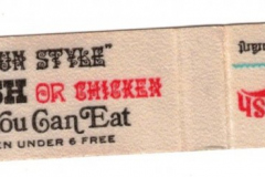 Matchbook from Cajun Catfish family style seafood restaurant