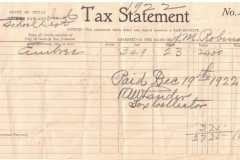 Tax Statement - Receipt from Garland Independent School District to J. M. Robinson