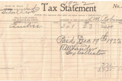 Tax Statement - Receipt from Garland Independent School District to J. M. Robinson