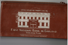 Money bag for First National Bank in Garland