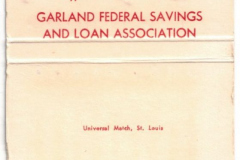 Matchbook - Garland Federal Savings and Loan Association