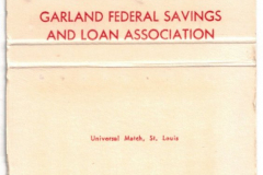 Matchbook - Garland Federal Savings and Loan Association