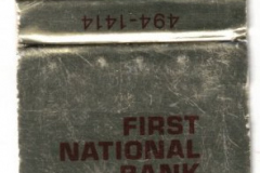 Matchbook - First National Bank in Garland.Logo in front.