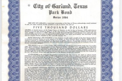 1964 City of Garland Park Bond