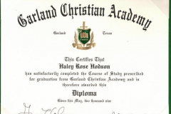 Diploma - Garland Christian Academy