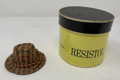 1950's-1960's Resistol Miniature Plaid Hat with Yellow Hatbox
