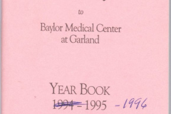 Baylor Medical Center Auxiliary Yearbook 1995-1996
