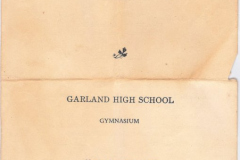 Garland High School 1946 Graduation Commencement Program