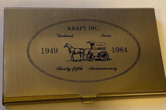 Kraft pocket calculator in gold-colored case