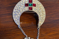Masonic Shriners rhinestone pin brooch made by ORA