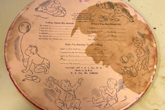 Williams Ambulance Service Round pink plaster plaque with thermometer