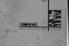 Letter of Interest and notebook of photos offering IMCO as a subcontract source for rocket motor metal parts.