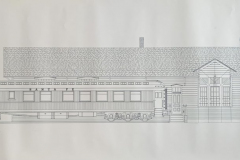 Elevation of the Pullman Railcar and Santa Fe Depot