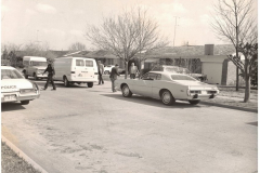 Garland Police officers at the scene of a shooting February 1974