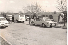 Garland Police officers at the scene of a shooting February 1974