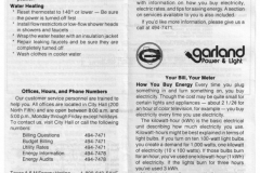 Garland Power and Light Utility Bill insert late 1980's - Understanding Your Residential Electric Bill