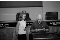City Council Meeting - Jackie Feagin (R) and Junior Miss Shannon Essenpreis