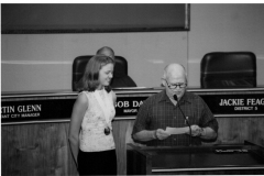 City Council Meeting - Jackie Feagin (R) and Junior Miss Shannon Essenpreis