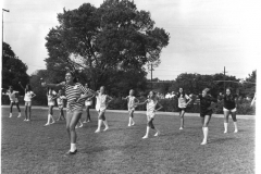 Garland Colonel majorettes practicing July 1971