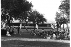 Children and adults outside at Granger Recreation Center July 1971