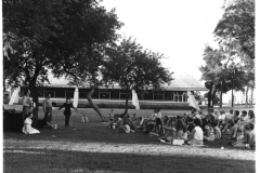 Children and adults outside at Granger Recreation Center July 1971