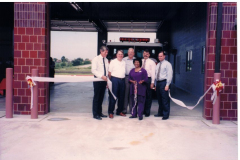 Chief and others at ribbon cutting for Fire Station #8